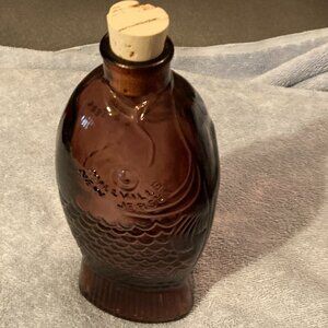1920's Dr. Fisch’s Bitters-Wheaton Glass-Purple Amethyst Glass Fish Bottle-EUC